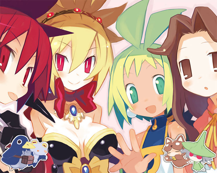 etna, prinny, rozalin, marona, tink, and 3 more (disgaea and 3 more) drawn by harada_takehito