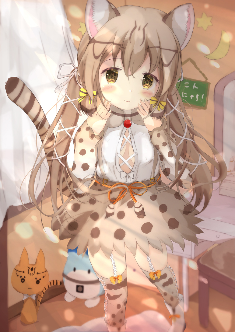 lucky beast and geoffroy's cat (kemono friends and 1 more) drawn by natsu_minazuki