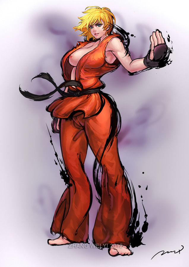 ken masters (street fighter) drawn by zhang_wei_yi
