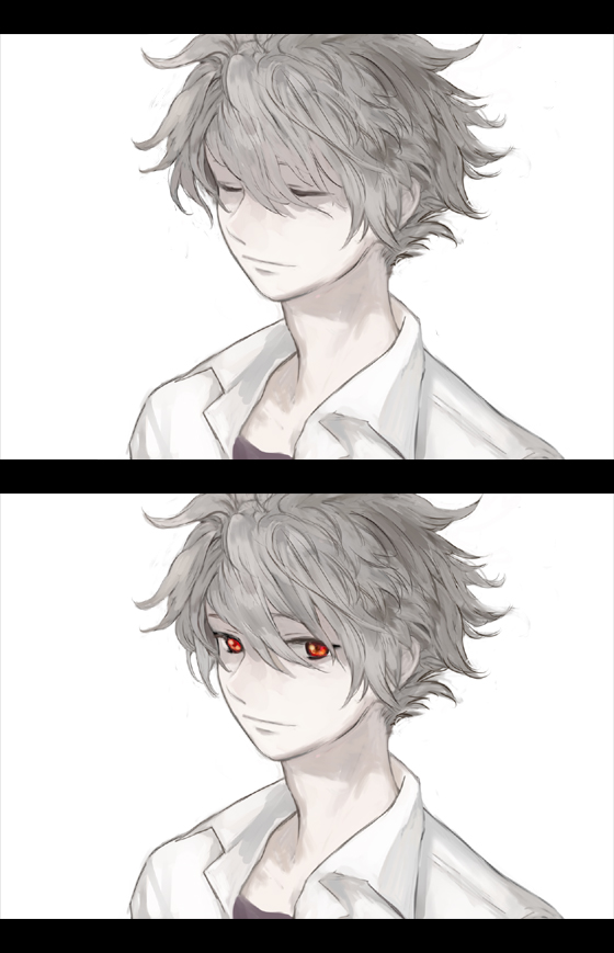 nagisa kaworu (neon genesis evangelion and 2 more) drawn by 3838383