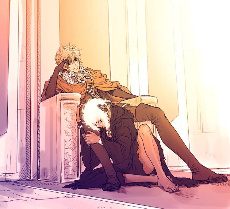 tooya and ashvin (harukanaru toki no naka de and 1 more) drawn by kiske