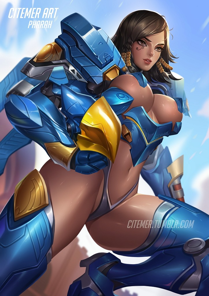 pharah (overwatch and 1 more) drawn by citemer