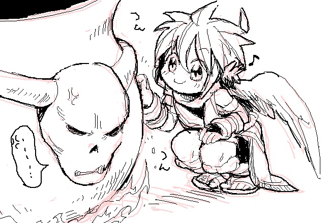 pit and fiend's cauldron (kid icarus and 1 more) drawn by suno_(imydream)