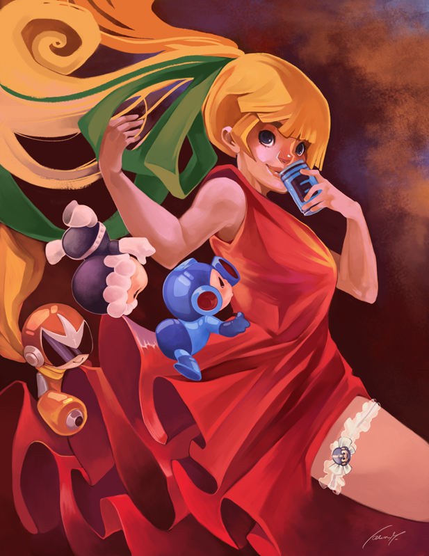 roll, mega man, proto man, and ice man (mega man and 1 more) drawn by laumii