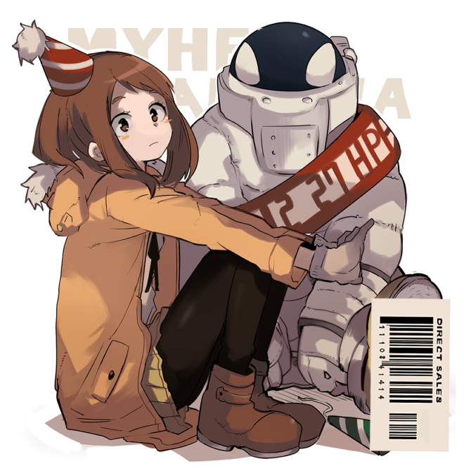 uraraka ochaco and thirteen (boku no hero academia) drawn by shina_000