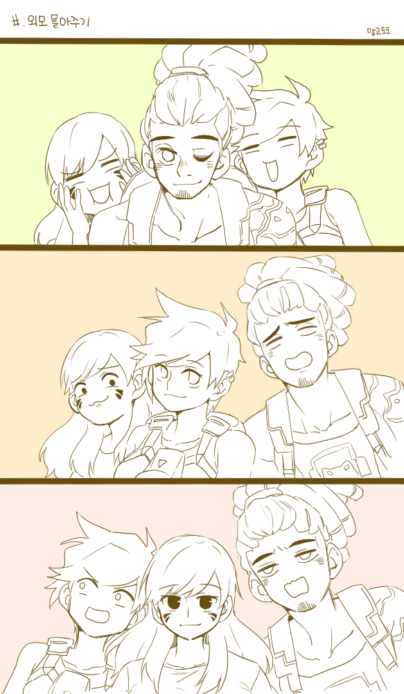 d.va, tracer, and lucio (overwatch and 1 more) drawn by mangododo