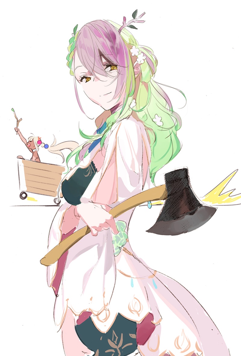 ceres fauna and tsukumo sana (hololive and 1 more) drawn by pako_(pakosun)