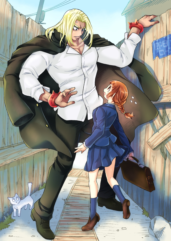 mankanshoku mako and gamagoori ira (kill la kill) drawn by sunasu-tamako