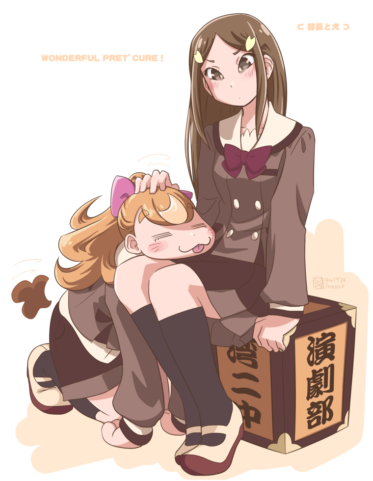 inukai komugi and kitsunezaki (precure and 1 more) drawn by aoneco