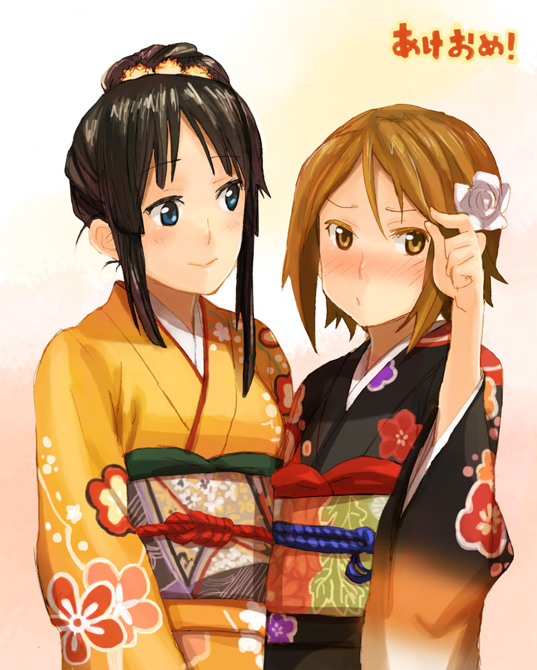 akiyama mio and tainaka ritsu (k-on!) drawn by fukutarou_(enji127)