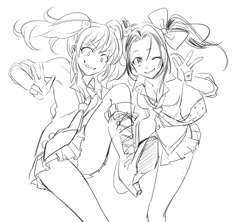 enoshima junko, ikusaba mukuro, ozu kanon, and ozu shion (danganronpa and 2 more) drawn by penki