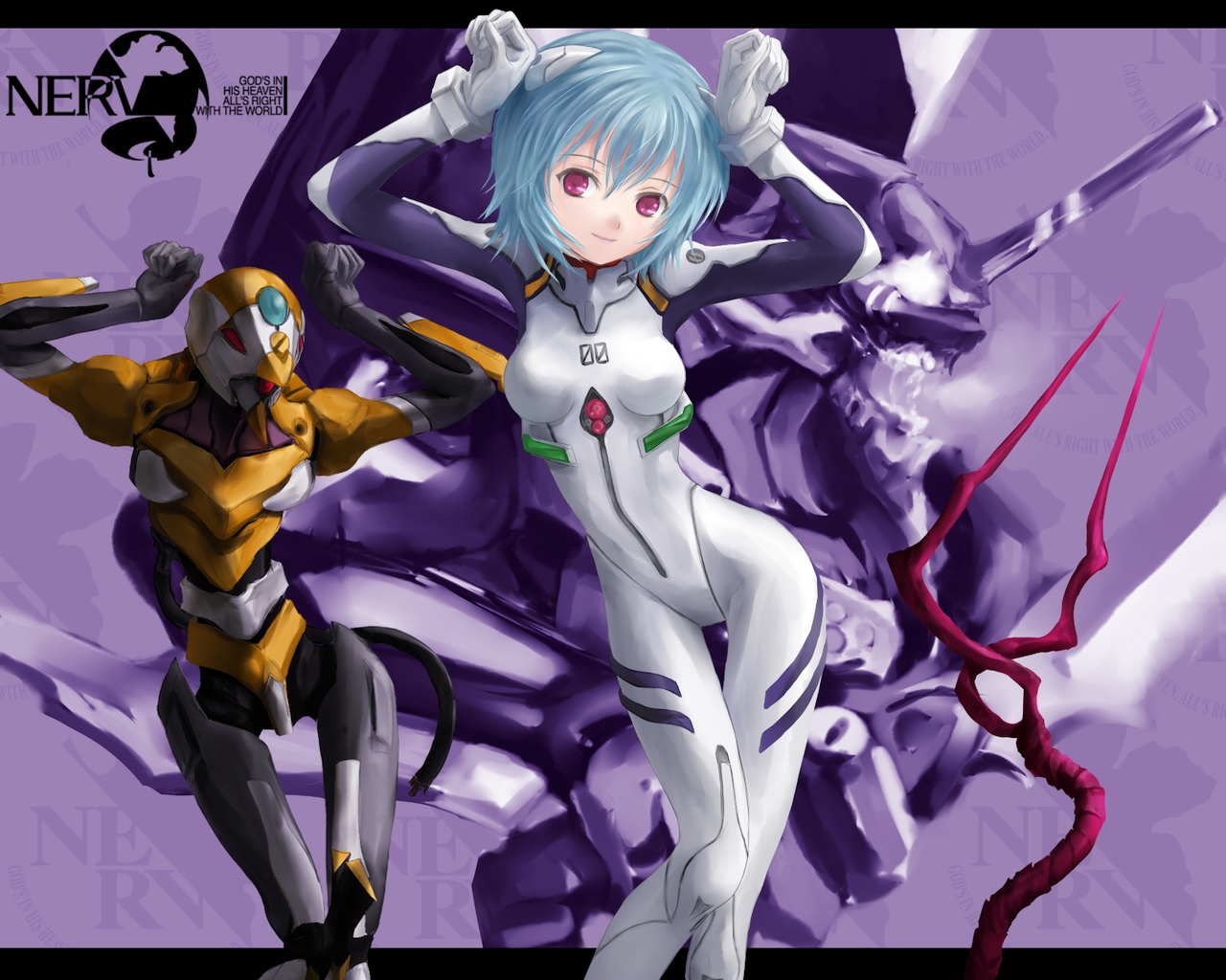 Ayanami Rei Eva 01 And Eva 00 Neon Genesis Evangelion And 1 More Drawn By Phase Danbooru
