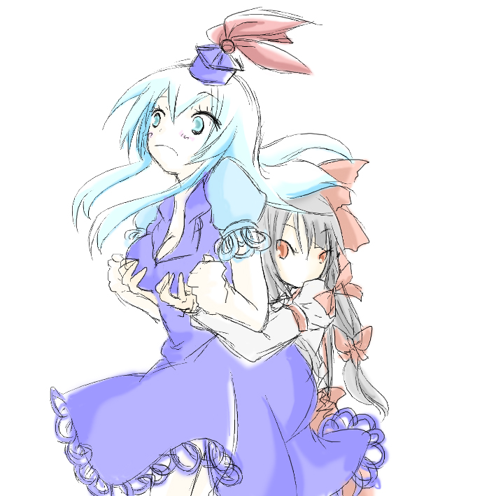 fujiwara no mokou and kamishirasawa keine (touhou) drawn by bisuko