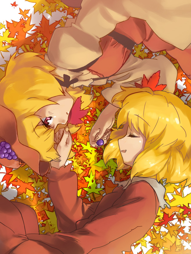 aki minoriko and aki shizuha (touhou) drawn by tonbi