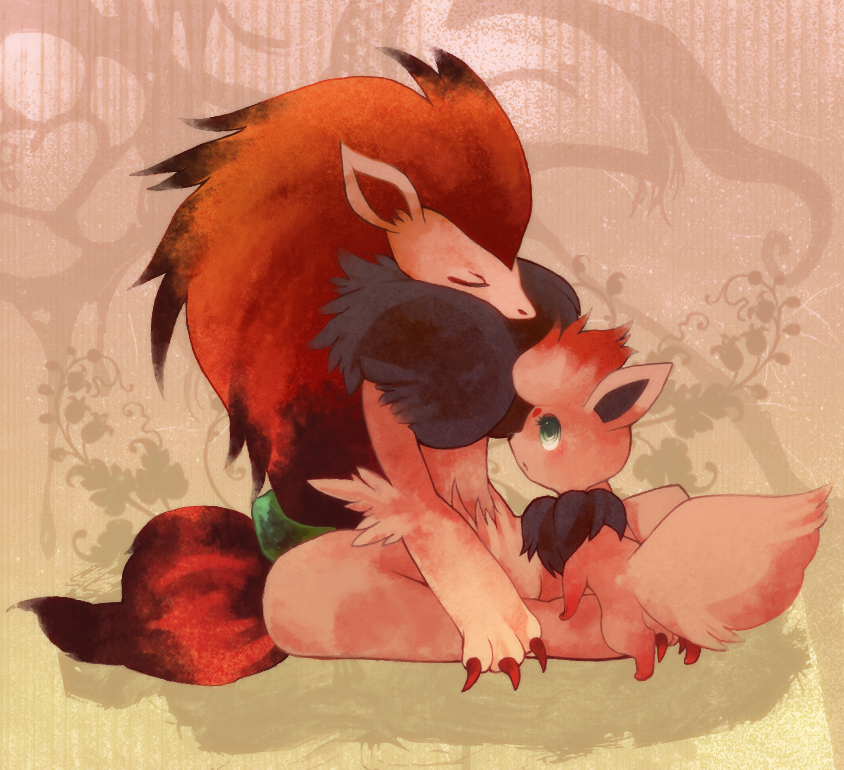 zorua and zoroark (pokemon) drawn by mokunami