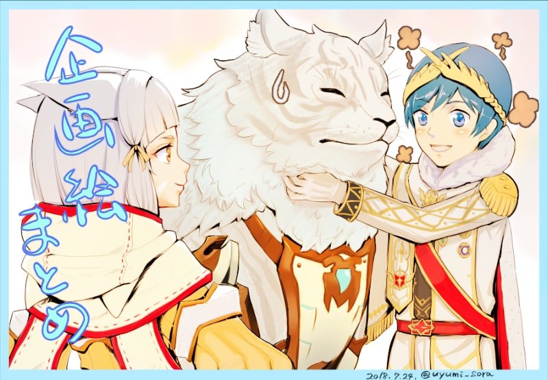 nia, morag ladair, dromarch, and niall ardanach (xenoblade chronicles and 1 more) drawn by uyumizyunco