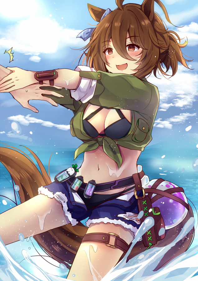 trainer, agnes tachyon, and kii-kun (umamusume) drawn by chiyakobu_(ssssooooame)