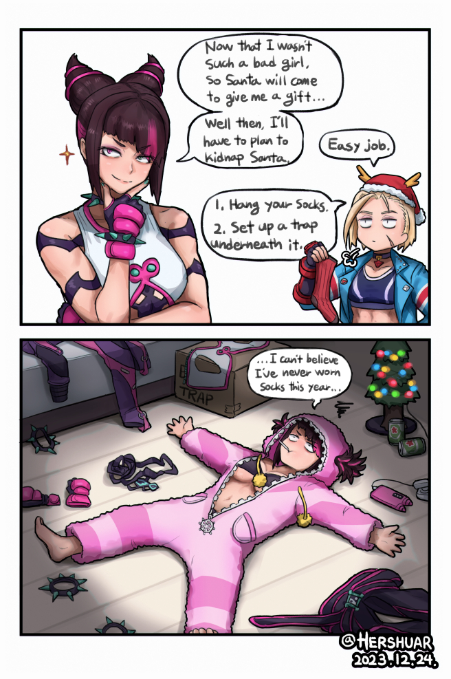 cammy white and han juri (street fighter and 1 more) drawn by hershuar