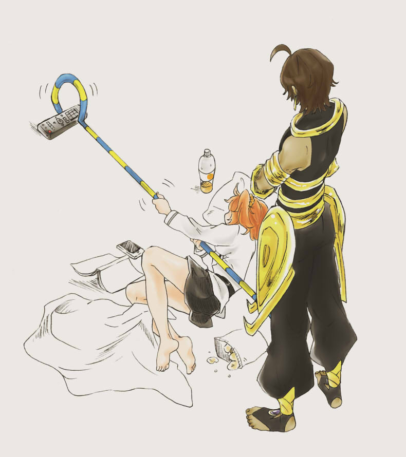 fujimaru ritsuka and ozymandias (fate and 3 more) drawn by kashiyama