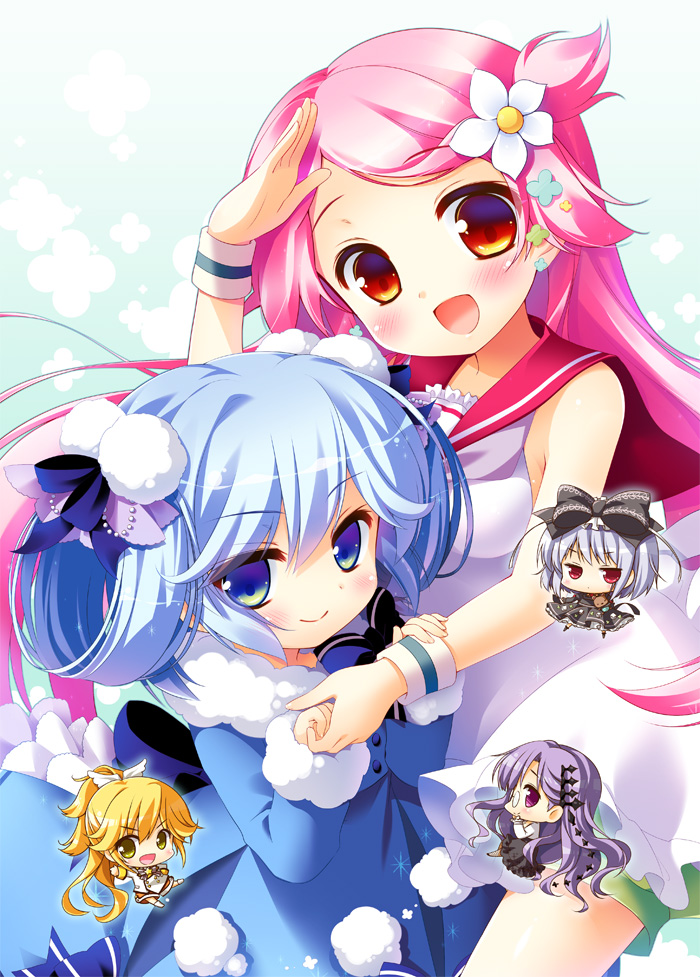 madeleine, shimeji, katia, sasara, and akari (fantasista doll) drawn by sasai_saji