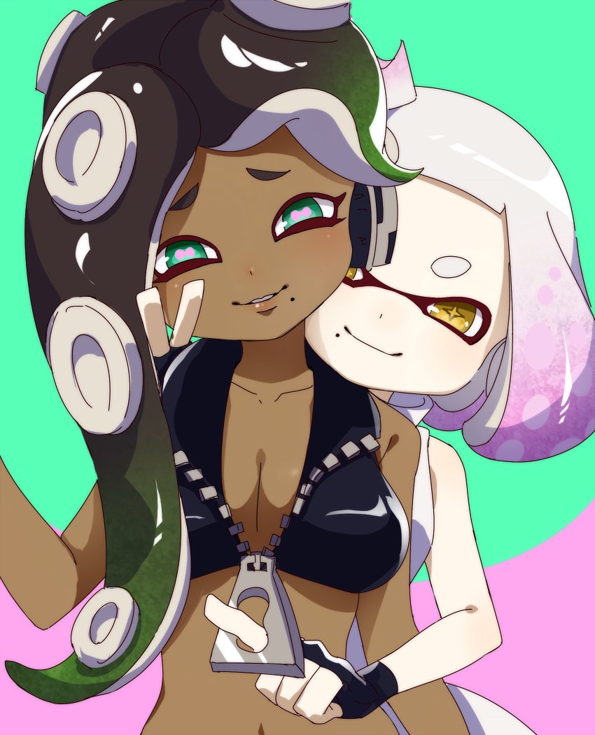 marina and pearl (splatoon and 1 more) drawn by takeko_spla