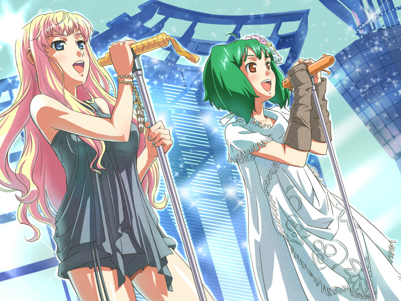 sheryl nome and ranka lee (macross and 1 more) drawn by nishiwaki