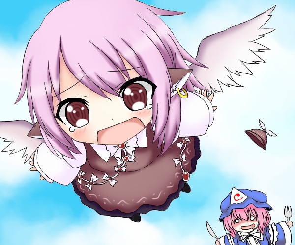 saigyouji yuyuko and mystia lorelei (touhou) drawn by yuuto_(seiga)