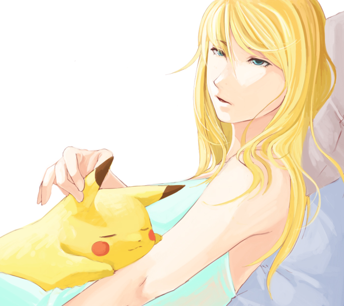 pikachu and samus aran (pokemon and 2 more) drawn by rike_(pixiv)
