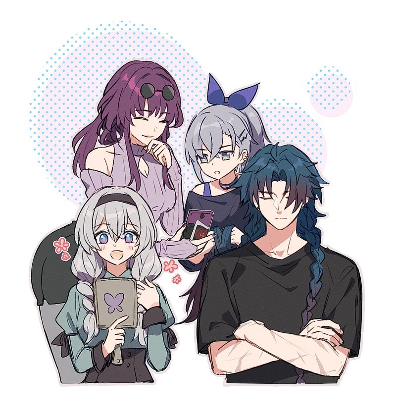 firefly, kafka, silver wolf, and blade (honkai and 1 more) drawn by zzzxo
