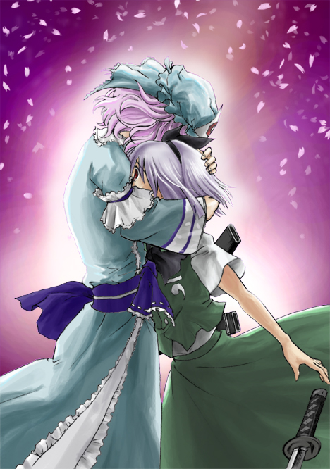 konpaku youmu and saigyouji yuyuko (touhou) drawn by matokichi