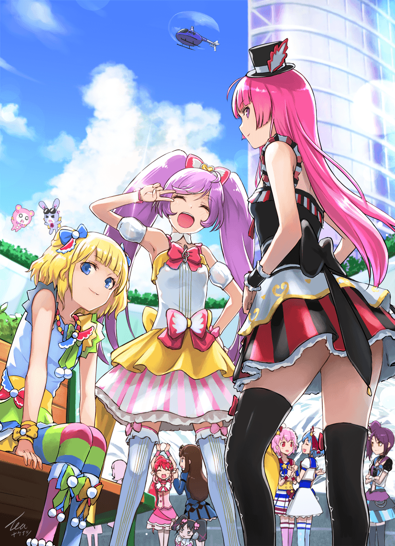manaka laala, kurosu aroma, minami mirei, reona west, dorothy west, and 6 more (pretty series and 1 more) drawn by tea_(nakenashi)