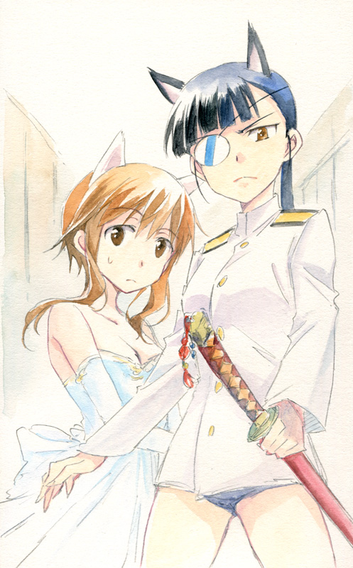 sakamoto mio and takei junko (world witches series and 2 more) drawn by agahari