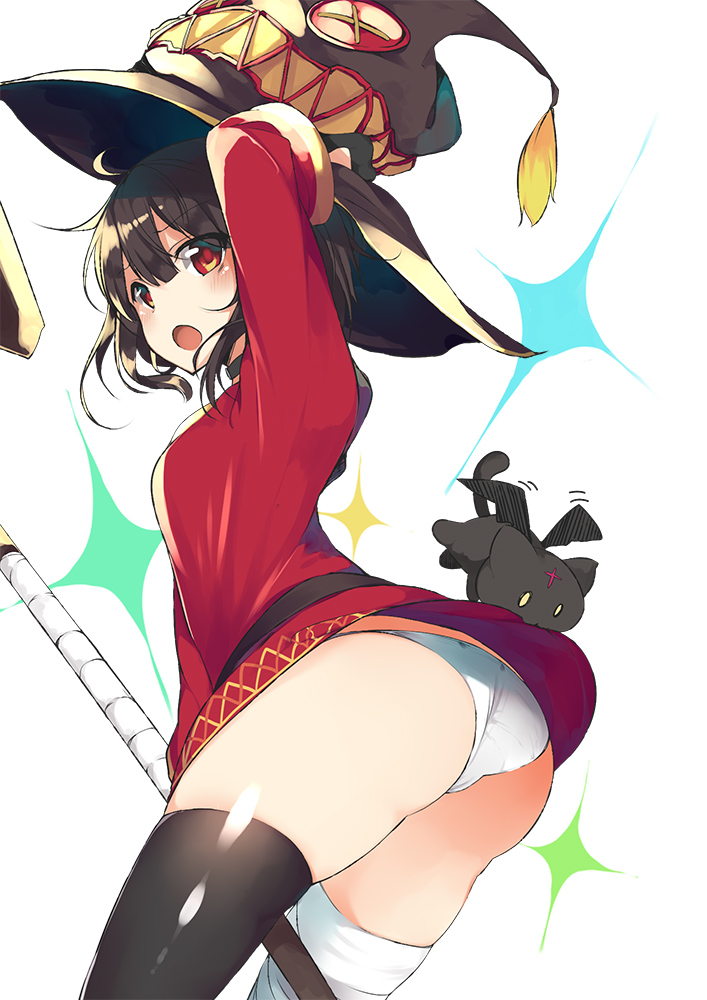 megumin and chomusuke (kono subarashii sekai ni shukufuku wo!) drawn by miya_ur