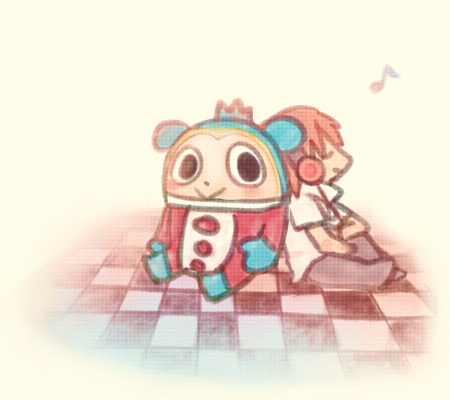 hanamura yousuke and kuma (persona and 1 more) drawn by rasneko