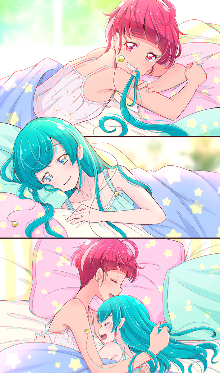 hagoromo lala and hoshina hikaru (precure and 1 more) drawn by juugoya_neko