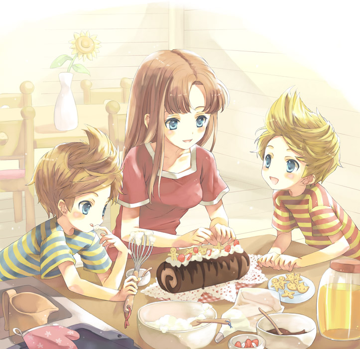 lucas, claus, and hinawa (mother and 1 more) drawn by tonamiko