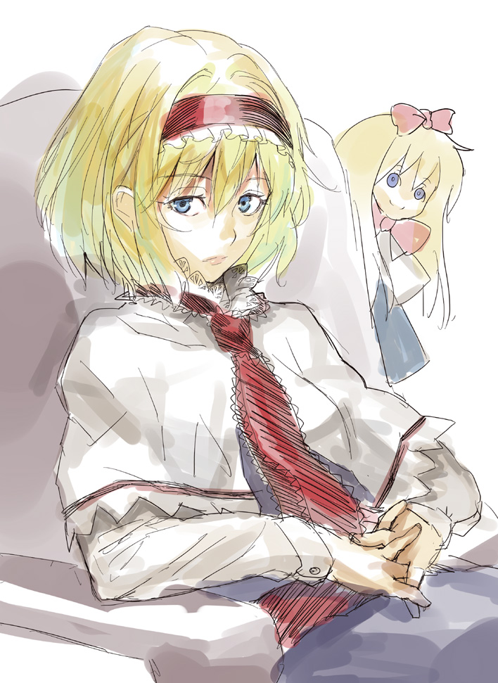 alice margatroid and shanghai doll (touhou) drawn by shirabi