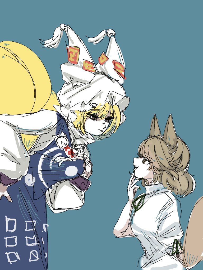 yakumo ran and kudamaki tsukasa (touhou) drawn by posumine