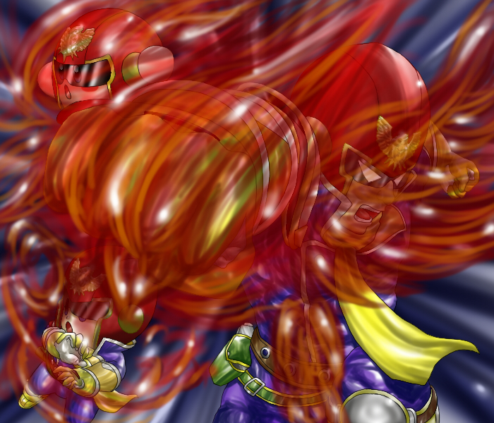 kirby, lucas, and captain falcon (kirby and 4 more) drawn by ryukasu