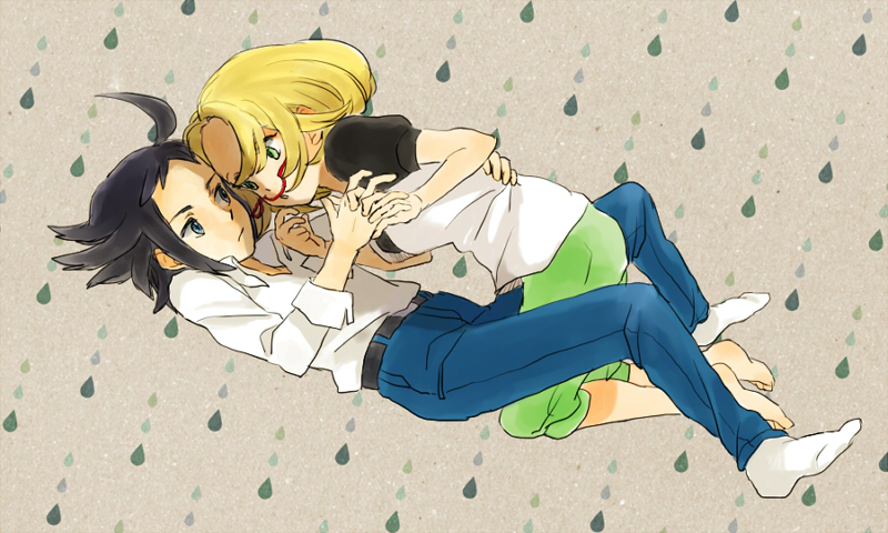 bianca and cheren (pokemon and 1 more) drawn by hirumae