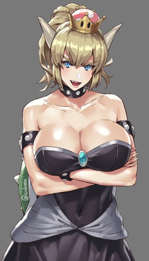 bowsette (mario and 1 more) drawn by cuboon