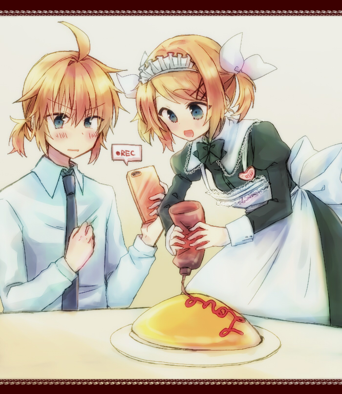 kagamine rin and kagamine len (vocaloid) drawn by haine_koko