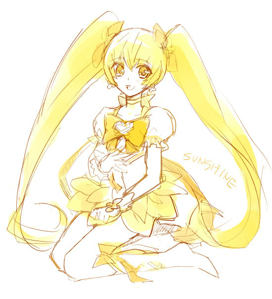 myoudouin itsuki and cure sunshine (precure and 1 more) drawn by sinnyan