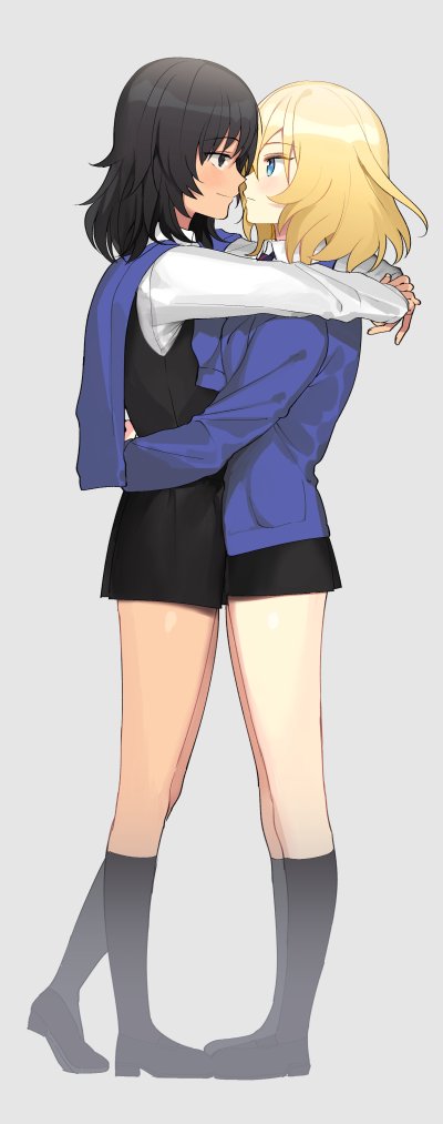 andou and oshida (girls und panzer) drawn by tan_(inka)