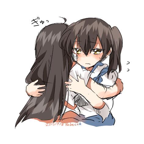 kaga and akagi (kantai collection) drawn by rebecca_(keinelove)