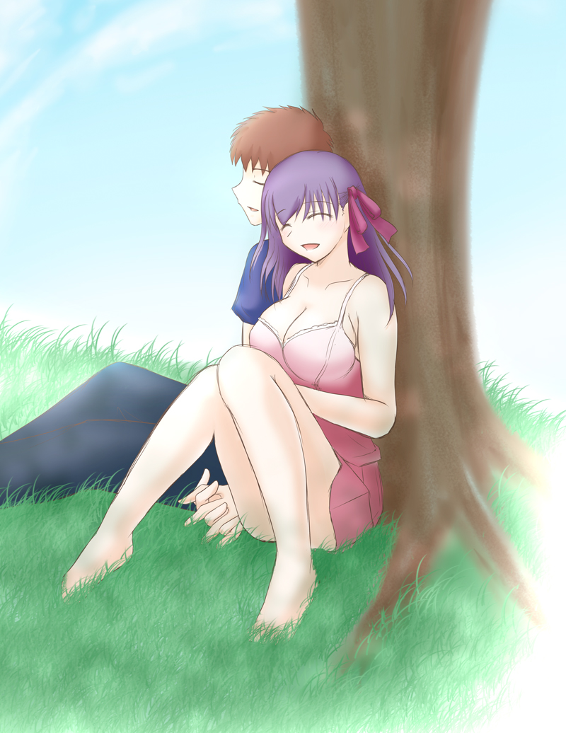 emiya shirou and matou sakura (fate and 1 more) drawn by yakiohagi