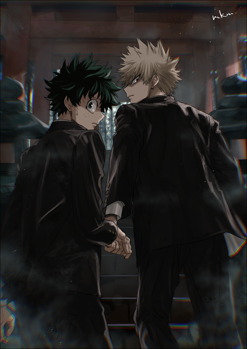 midoriya izuku and bakugou katsuki (boku no hero academia) drawn by mkm_(mkm_storage)