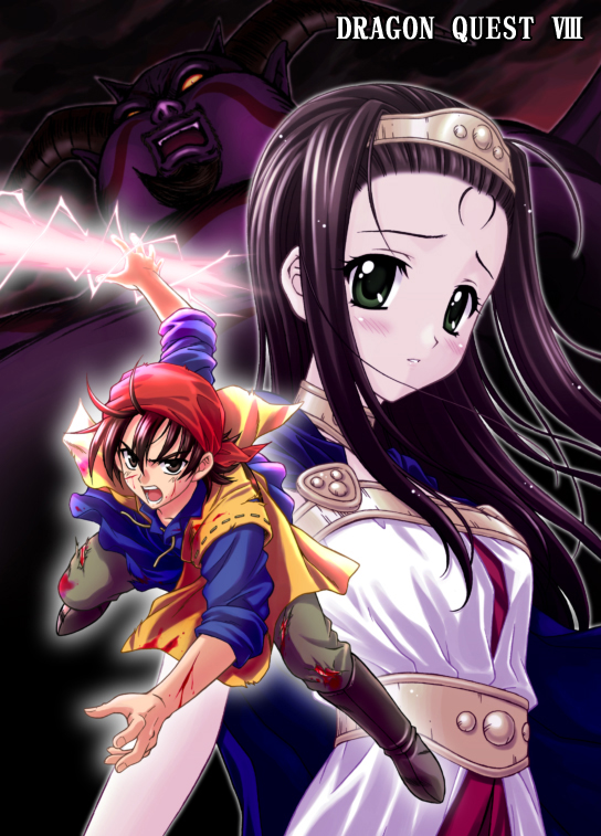 hero, medea, and rhapthorne (dragon quest and 1 more) drawn by nakajima_akihiko