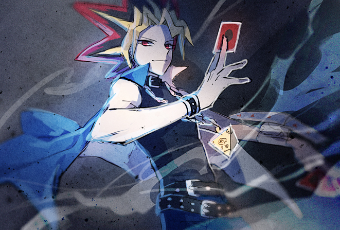 yami yugi (yu-gi-oh! and 1 more) drawn by io_(sinking=carousel)