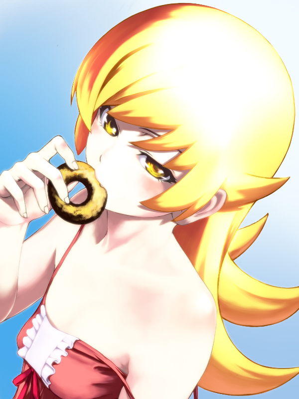 oshino shinobu (monogatari and 1 more) drawn by shisshou_senkoku